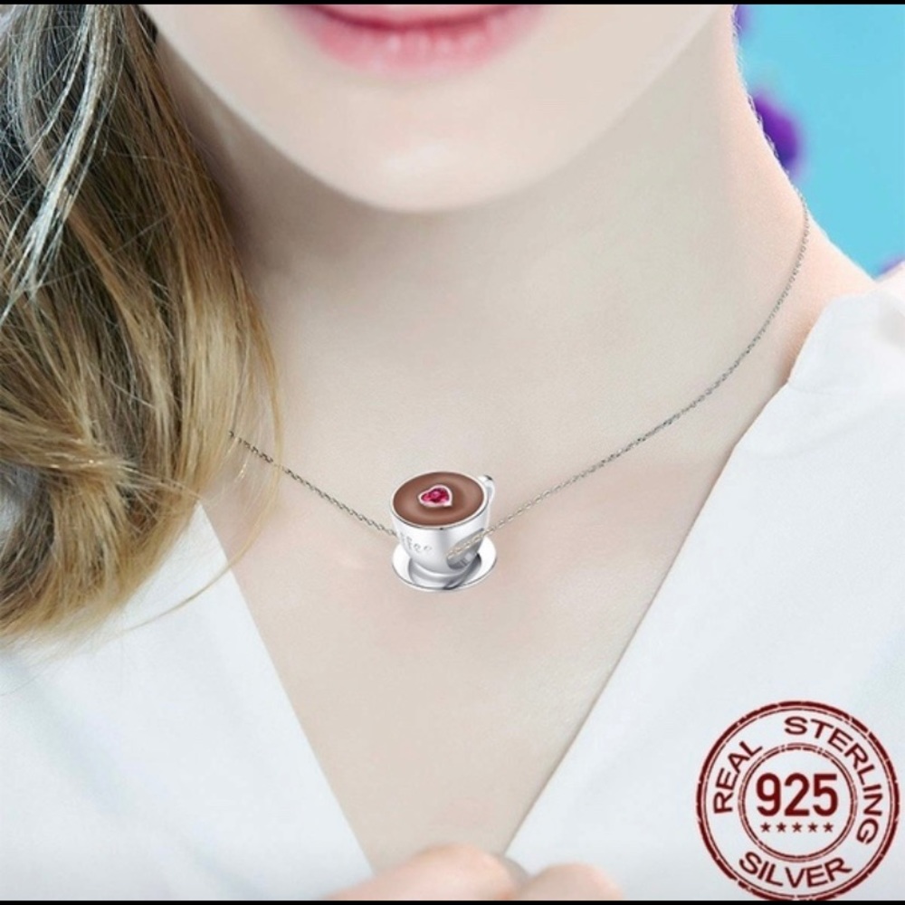 STERLING SILVER COFFEE CHARM - Picture 5 of 7